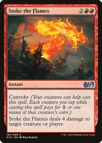 Stoke the Flames 2x FOIL MTG M15 Core Set Uncommon MINT red