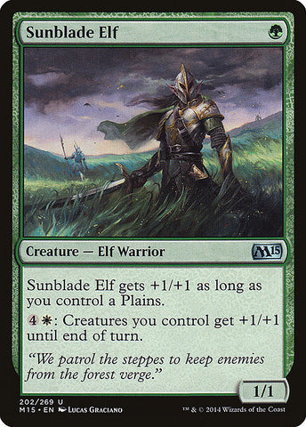 Sunblade Elf 2x FOIL MTG M15 Core Set Uncommon MINT green white