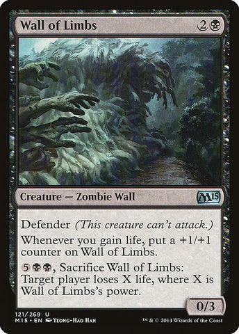 Wall of Limbs 2x FOIL MTG M15 Core Set Uncommon MINT black