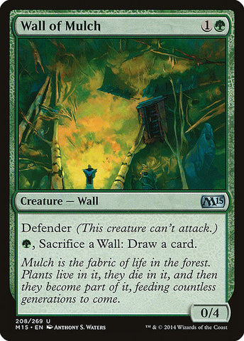 Wall of Mulch 1x FOIL MTG M15 Core Set Uncommon MINT green