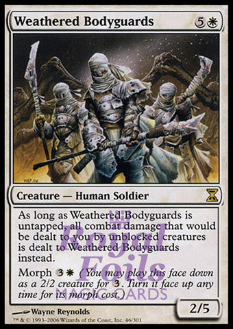 Weathered Bodyguards 1x FOIL TSP MTG Time Spiral Rare MINT white