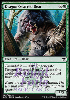 **4x FOIL Dragon-Scarred Bear** DTK MTG Dragons of Tarkir Common MINT green