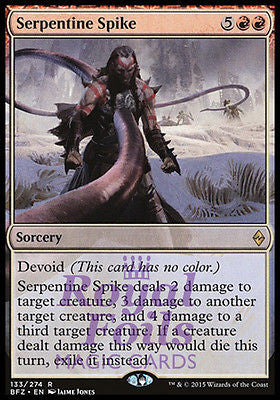 Serpentine Spike 2x FOIL BFZ MTG Battle for Zendikar Rare MINT red