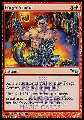 **3x FOIL Forge Armor** MDN MTG Mirrodin Uncommon MINT red