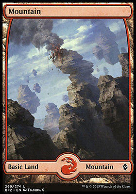 Mountain 269 2x FOIL BFZ MTG Battle for Zendikar Full Art Basic Land MINT red
