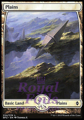 Plains 254 3x FOIL BFZ MTG Battle for Zendikar Full Art Basic Land MINT white
