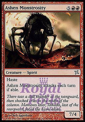 **3x FOIL Ashen Monstrosity* BOK MTG Betrayers Kamigawa Uncommon MINT red spirit