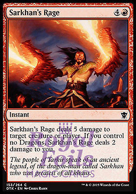 Sarkhan's Rage 4x FOIL DTK MTG Dragons of Tarkir Common MINT red