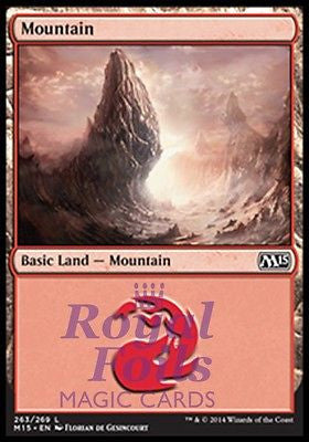 **4x FOIL Mountain #263** MTG M15 Core Set Basic Land MINT red