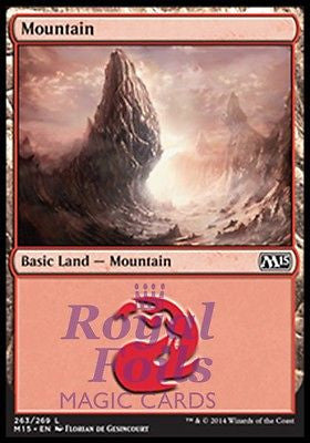 **2x FOIL Mountain #263** MTG M15 Core Set Basic Land MINT red