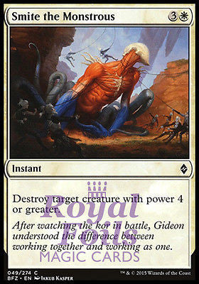 Smite the Monstrous 4x FOIL BFZ MTG Battle for Zendikar Common MINT white