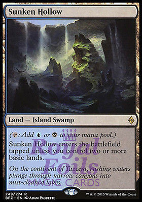 Sunken Hollow 1x FOIL BFZ MTG Battle for Zendikar Rare MINT blue black land