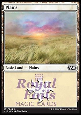 **2x FOIL Plains #251** MTG M15 Core Set Basic Land MINT white