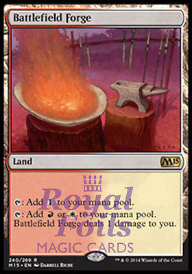 **1x FOIL Battlefield Forge** MTG M15 Core Set Rare MINT red white land