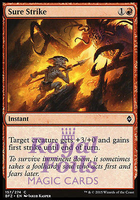 **4x FOIL Sure Strike** BFZ MTG Battle for Zendikar Common NM red