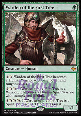 **1x FOIL Warden of the First Tree** FRF MTG Fate Reforged Mythic MINT green