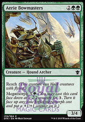 **4x FOIL Aerie Bowmasters** DTK MTG Dragons of Tarkir Common MINT green