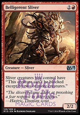 **1x FOIL Belligerent Sliver** MTG M15 Core Set Uncommon MINT red