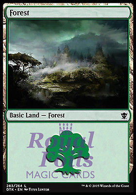 Forest #263 2x FOIL DTK MTG Dragons of Tarkir Basic Land MINT green