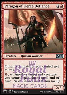 **2x FOIL Paragon of Fierce Defiance MTG M15 Core Set Uncommon MT red human warrior