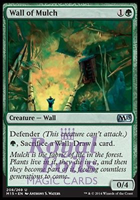 **1x FOIL Wall of Mulch** MTG M15 Core Set Uncommon MINT green