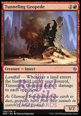 Tunneling Geopede 1x FOIL BFZ MTG Battle for Zendikar Uncommon MINT red