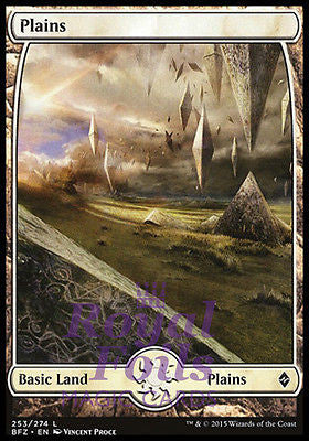Plains 253 1x FOIL BFZ MTG Battle for Zendikar Full Art Basic Land NM white vp