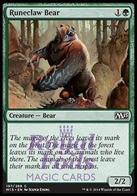 **4x FOIL Runeclaw Bear** MTG M15 Core Set Common MINT green