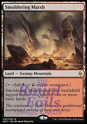 Smoldering Marsh 1x FOIL BFZ MTG Battle for Zendikar Rare MINT red black land