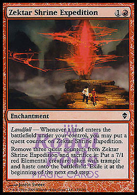 Zektar Shrine Expedition 3x FOIL ZEN MTG Zendikar Common MINT red