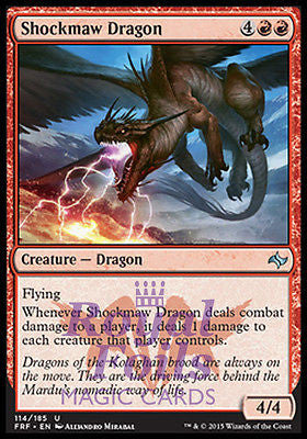 **2x FOIL Shockmaw Dragon** FRF MTG Fate Reforged Uncommon MINT red