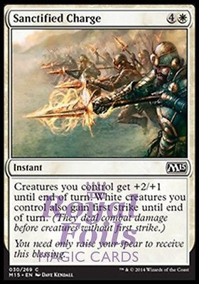 **4x FOIL Sanctified Charge** MTG M15 Core Set Common MINT white instant