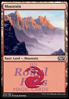 **2x FOIL Mountain #265** MTG M15 Core Set Basic Land MINT red