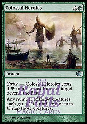 **2x FOIL Colossal Heroics* JOU MTG Journey Into Nyx Uncommon MINT green