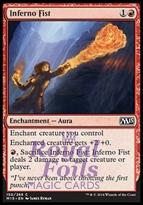 **4x FOIL Inferno Fist** MTG M15 Core Set Common MINT red enchantment aura