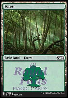 **4x FOIL Forest #266** MTG M15 Core Set Basic Land MINT green