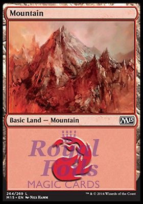 **2x FOIL Mountain #264** MTG M15 Core Set Basic Land MINT red