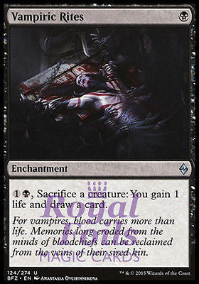 Vampiric Rites 1x FOIL BFZ MTG Battle for Zendikar Uncommon MINT black