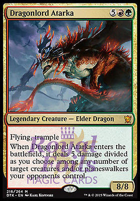 **1x FOIL Dragonlord Atarka* DTK MTG Dragons of Tarkir Mythic MINT red green