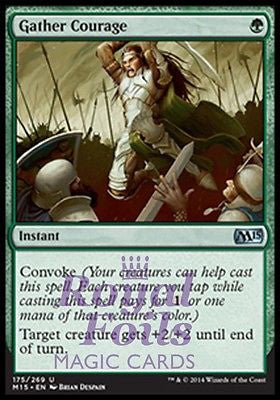 **2x FOIL Gather Courage** MTG M15 Core Set Uncommon MINT green instant