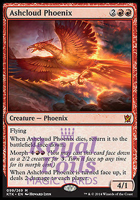 **1x FOIL Ashcloud Phoenix** KTK MTG Khans of Tarkir Mythic MINT red