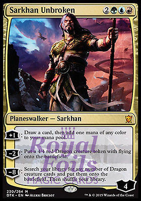 Sarkhan Unbroken 1x FOIL DTK MTG Dragons of Tarkir Mythic MINT green blue red