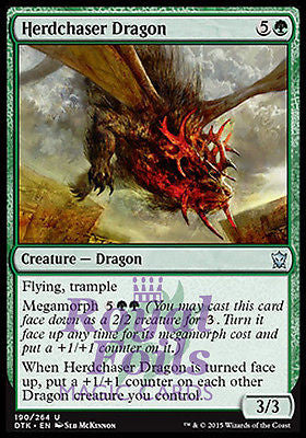 Herdchaser Dragon 2x FOIL DTK MTG Dragons of Tarkir Uncommon MINT green