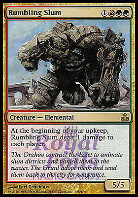 **1x FOIL Rumbling Slum** GPT MTG Guildpact Rare MINT red green