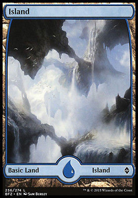 **1x FOIL Island 256** BFZ MTG Battle for Zendikar Full Art Basic Land NM blue