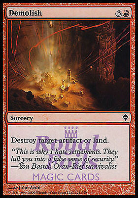 **4x FOIL Demolish** ZEN MTG Zendikar Common MINT red