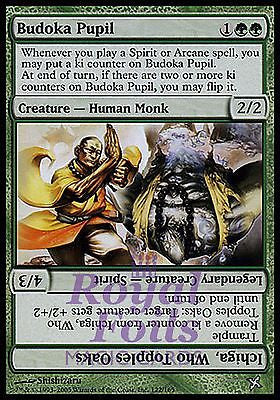 Budoka Pupil // Ichiga Who Topples Oaks 3x FOIL MTG Betrayers Kamigawa Common MINT green