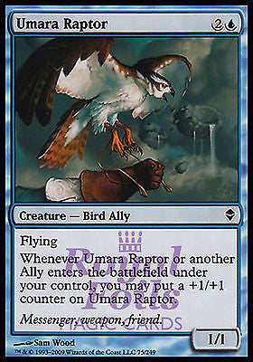 **4x FOIL Umara Raptor** ZEN MTG Zendikar Common MINT blue