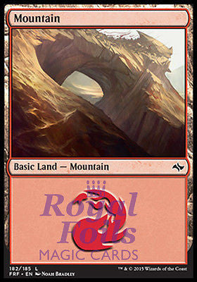 **4x FOIL Mountain #182** FRF MTG Fate Reforged Basic Land MINT red