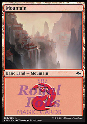 **2x FOIL Mountain #183** FRF MTG Fate Reforged Basic Land MINT red